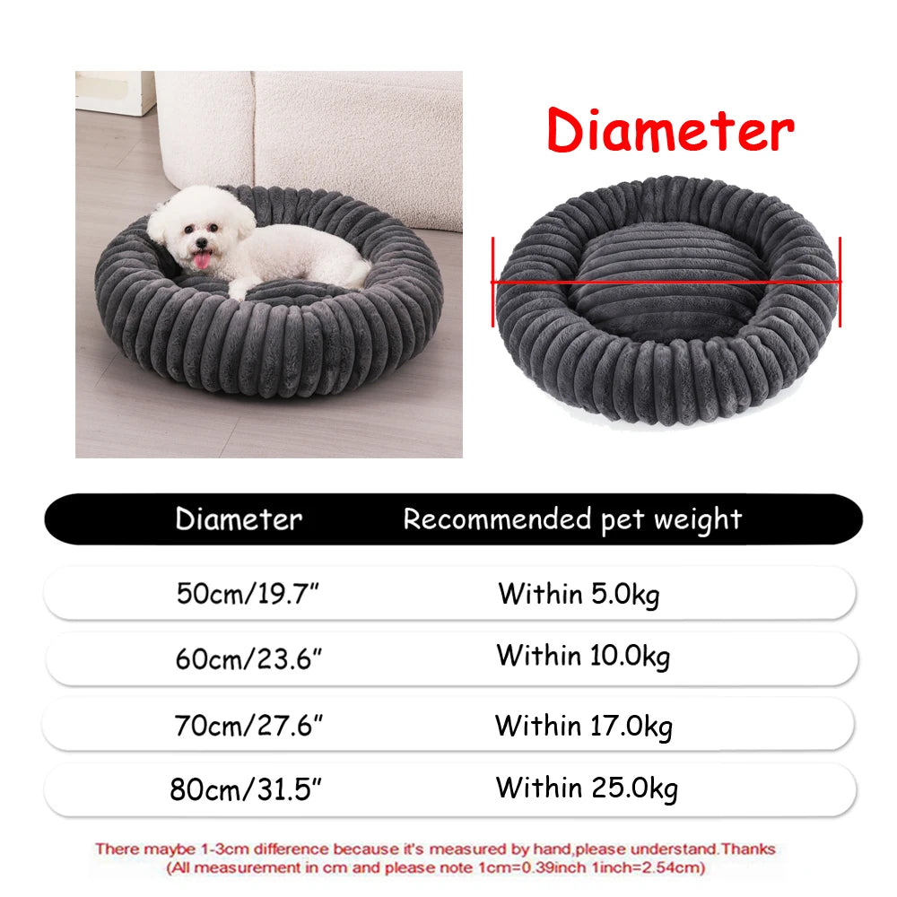 Lit rond en peluche chien et chat 40 à 90 cm – CLEVI Paris