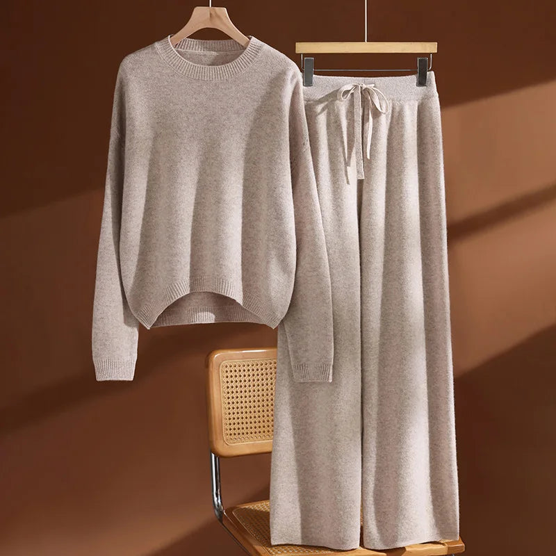 Ensemble pull et pantalon mérinos femme – CLEVI Paris