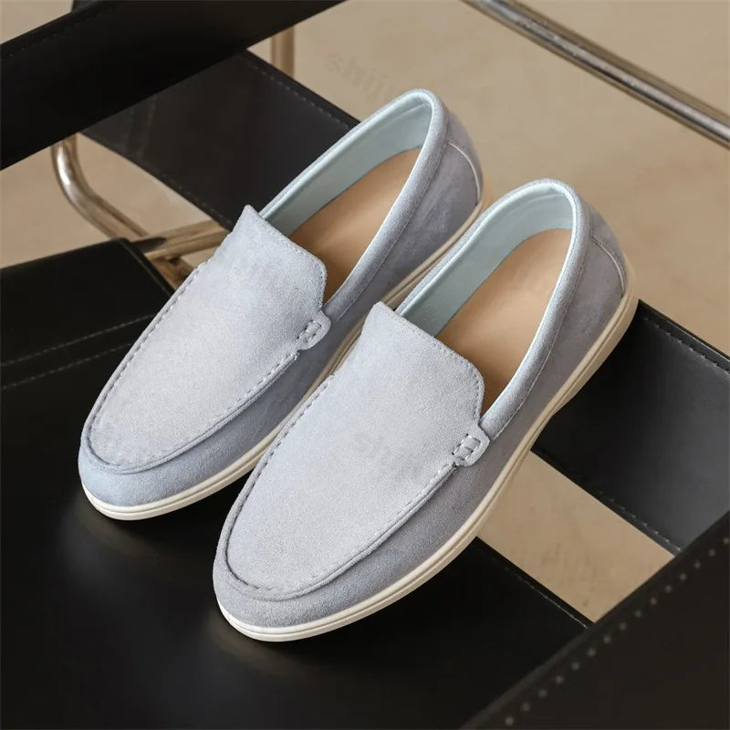 Mocassins homme en daim à enfiler – CLEVI Paris