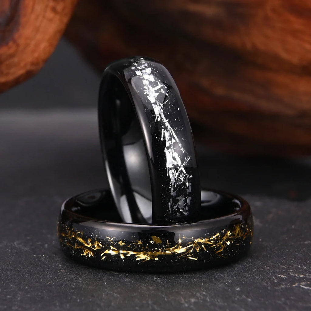 Bague Couple en Tungstène 6 mm, Noire ou Dorée – CLEVI Paris