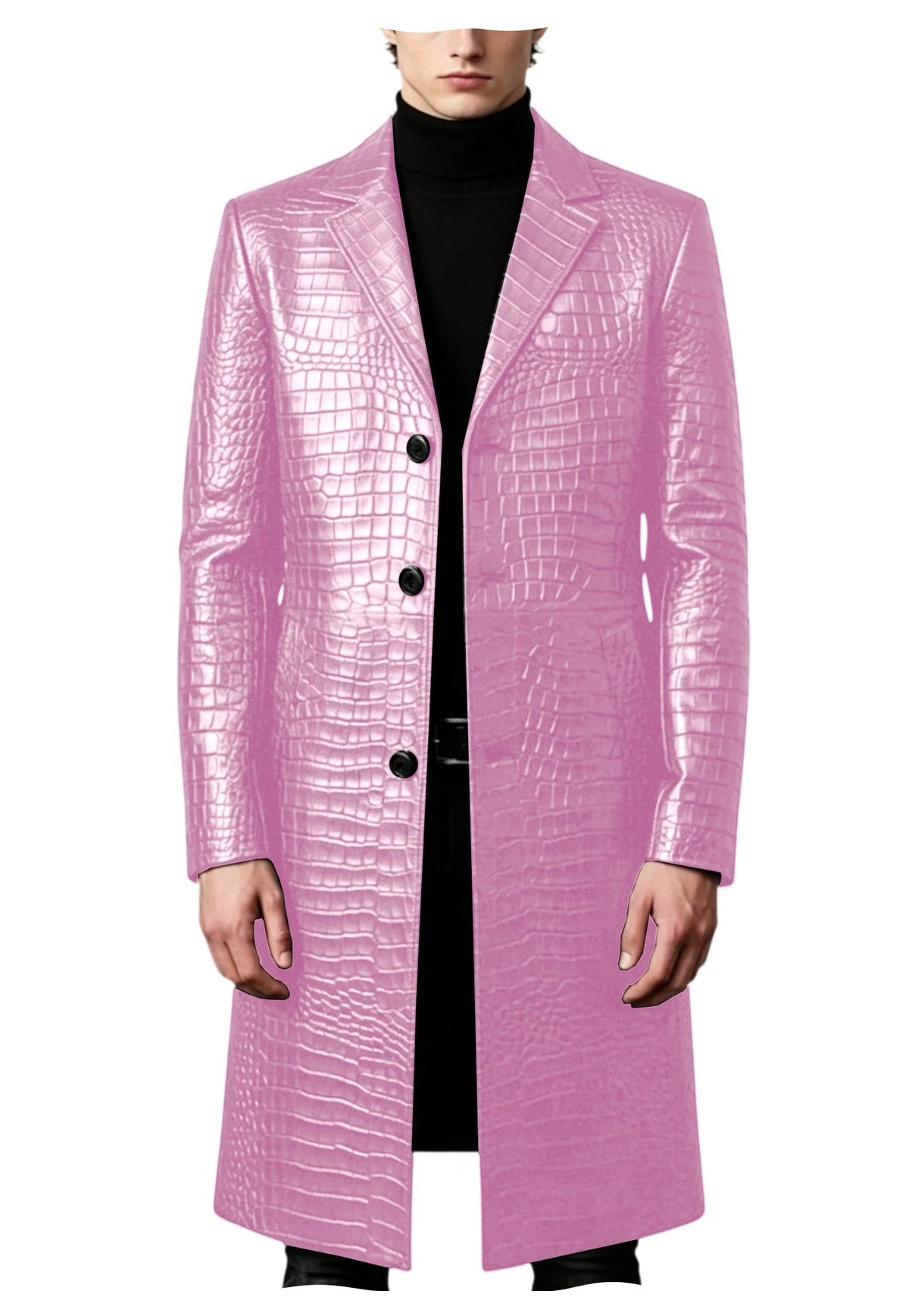 Manteau homme effet crocodile coupe ajustée – CLEVI Paris