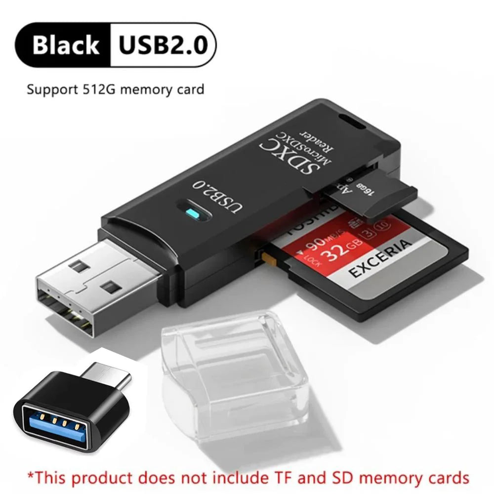 Lecteur Carte TF/SD USB 2.0 ou 3.0 Compact PC Laptop – CLEVI Paris
