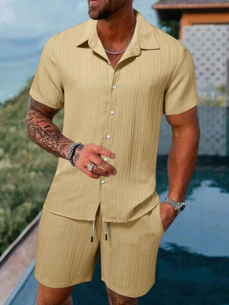 Ensemble homme chemise et short de plage – CLEVI Paris