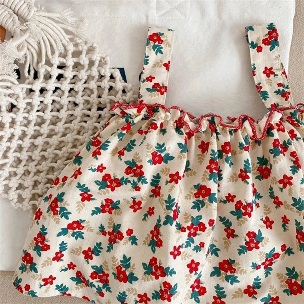 Ensemble fille débardeur fleuri et short – CLEVI Paris