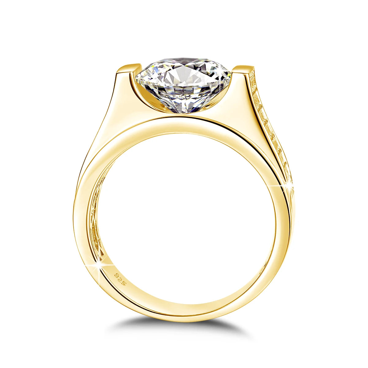 Bague Homme Moissanite 10mm Argent 925 Certifiée – CLEVI Paris