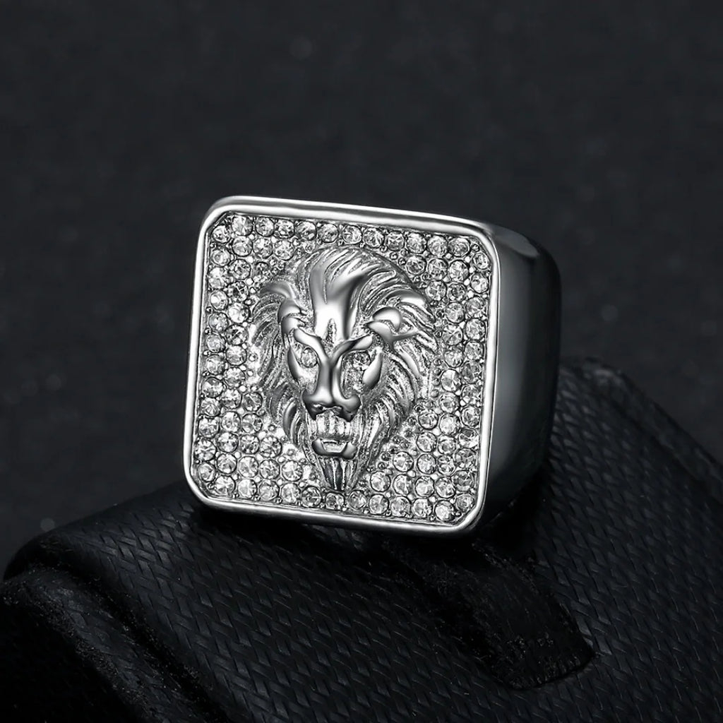 Bague tête de lion en acier inoxydable – CLEVI Paris