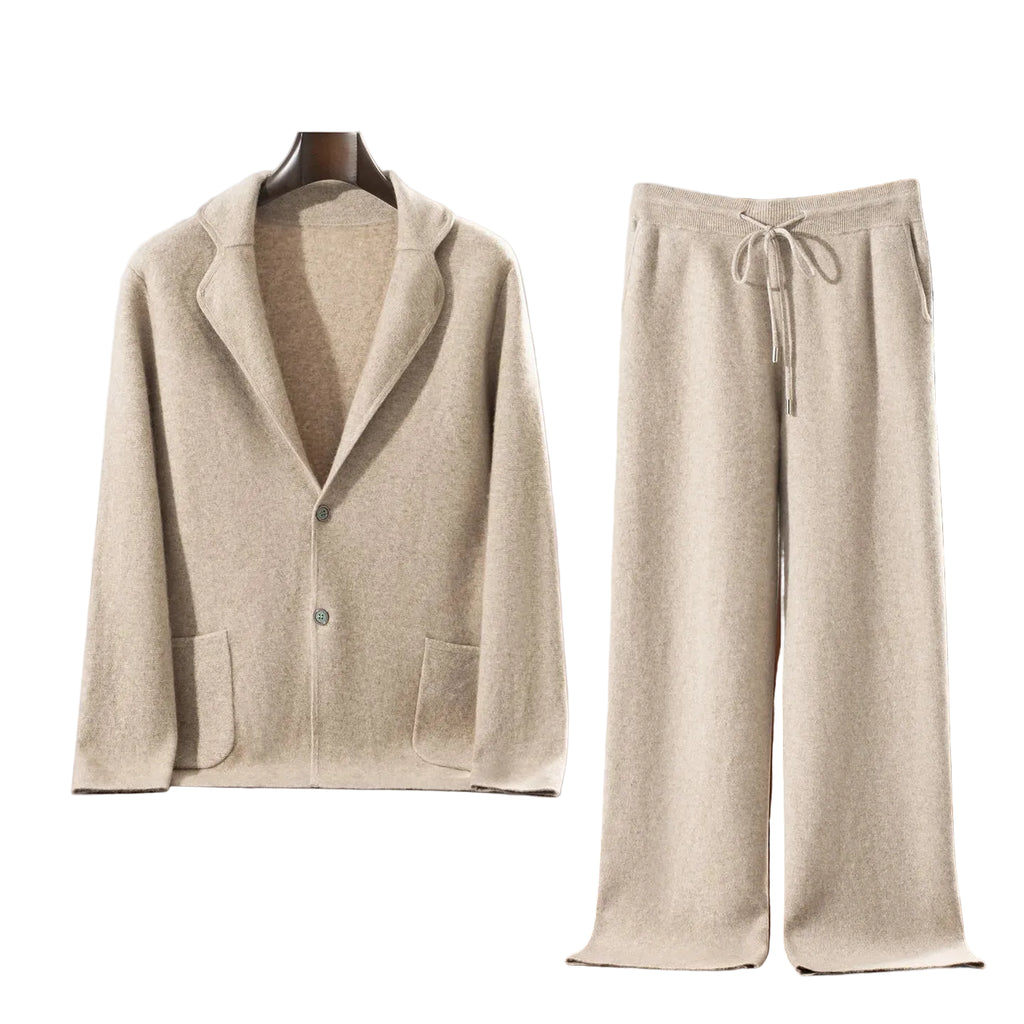 Ensemble homme en cachemire cardigan pantalon – CLEVI Paris