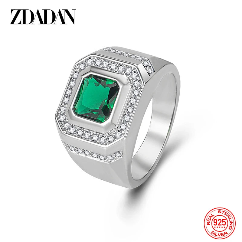 Bague Homme Argent 925 et Émeraude – CLEVI Paris