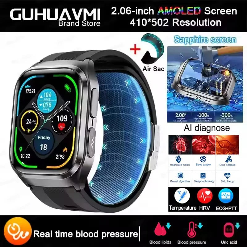 Montre GUHUAVMI AMOLED 2,06″ Bluetooth – CLEVI Paris