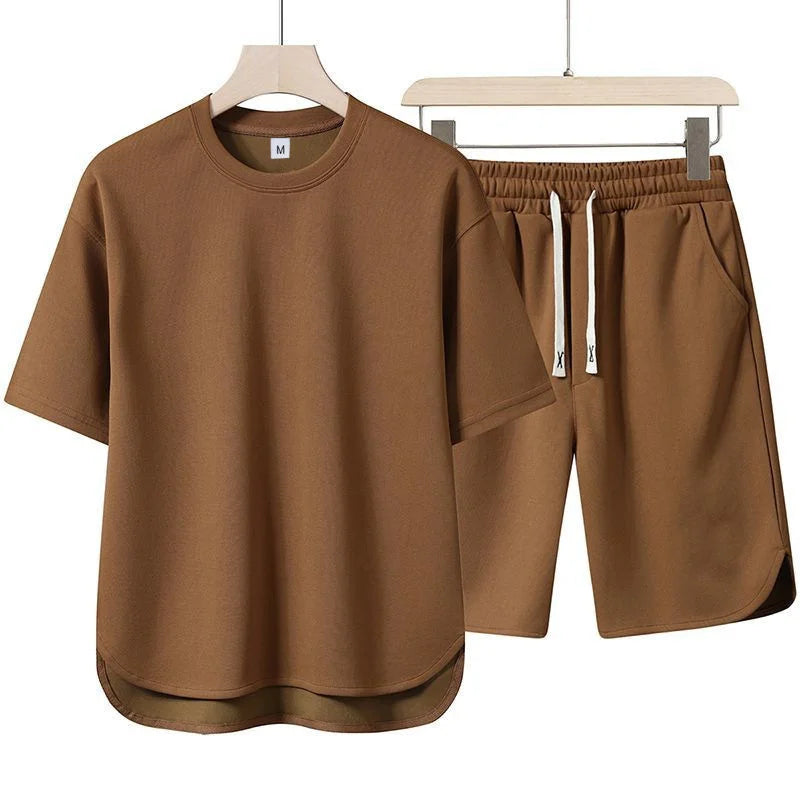Ensemble 2 Pièces Homme T-Shirt Col Rond Manches Courtes + Short Cordon Sport Casual Été Multi-Couleurs M-XXXL – CLEVI Paris