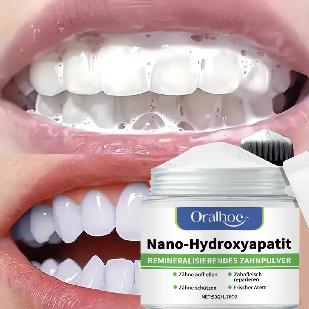 Poudre Dentifrice Blanchissante à l'Hydroxyapatite 10% | Menthe Fraîche & Réparation Émail