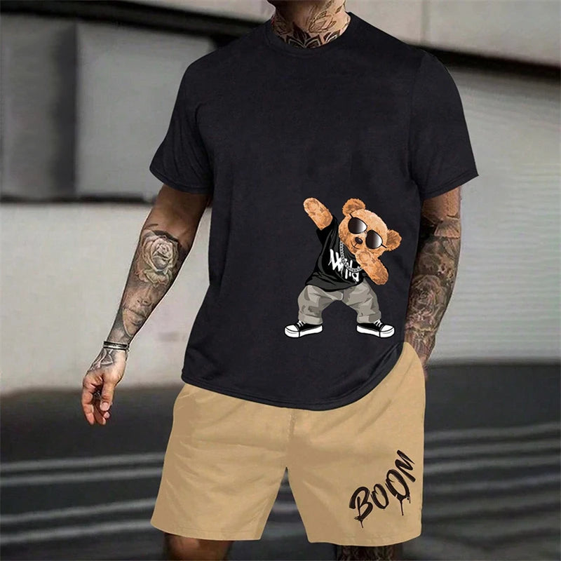 Ensemble homme t-shirt imprimé et short ample – CLEVI Paris