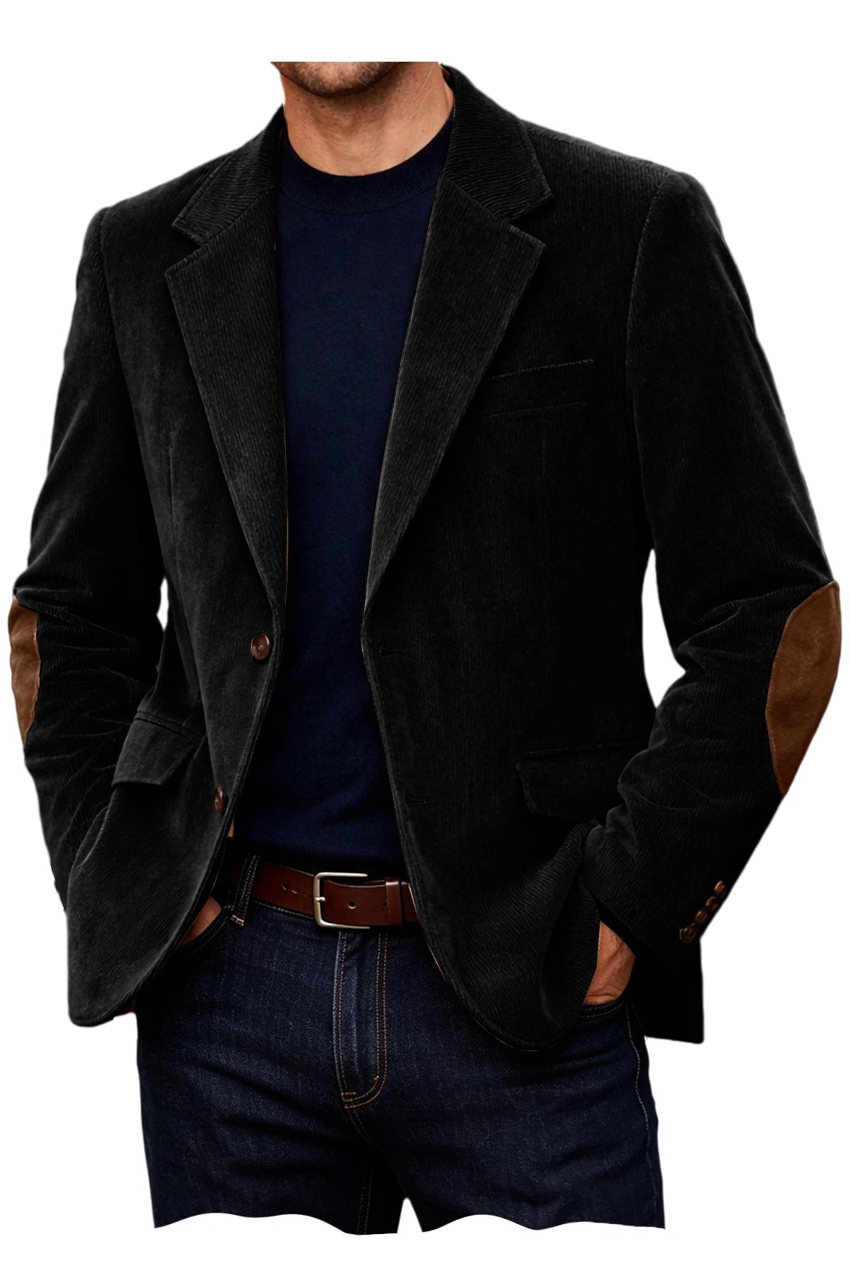 Blazer homme en velours côtelé à coudières – CLEVI Paris