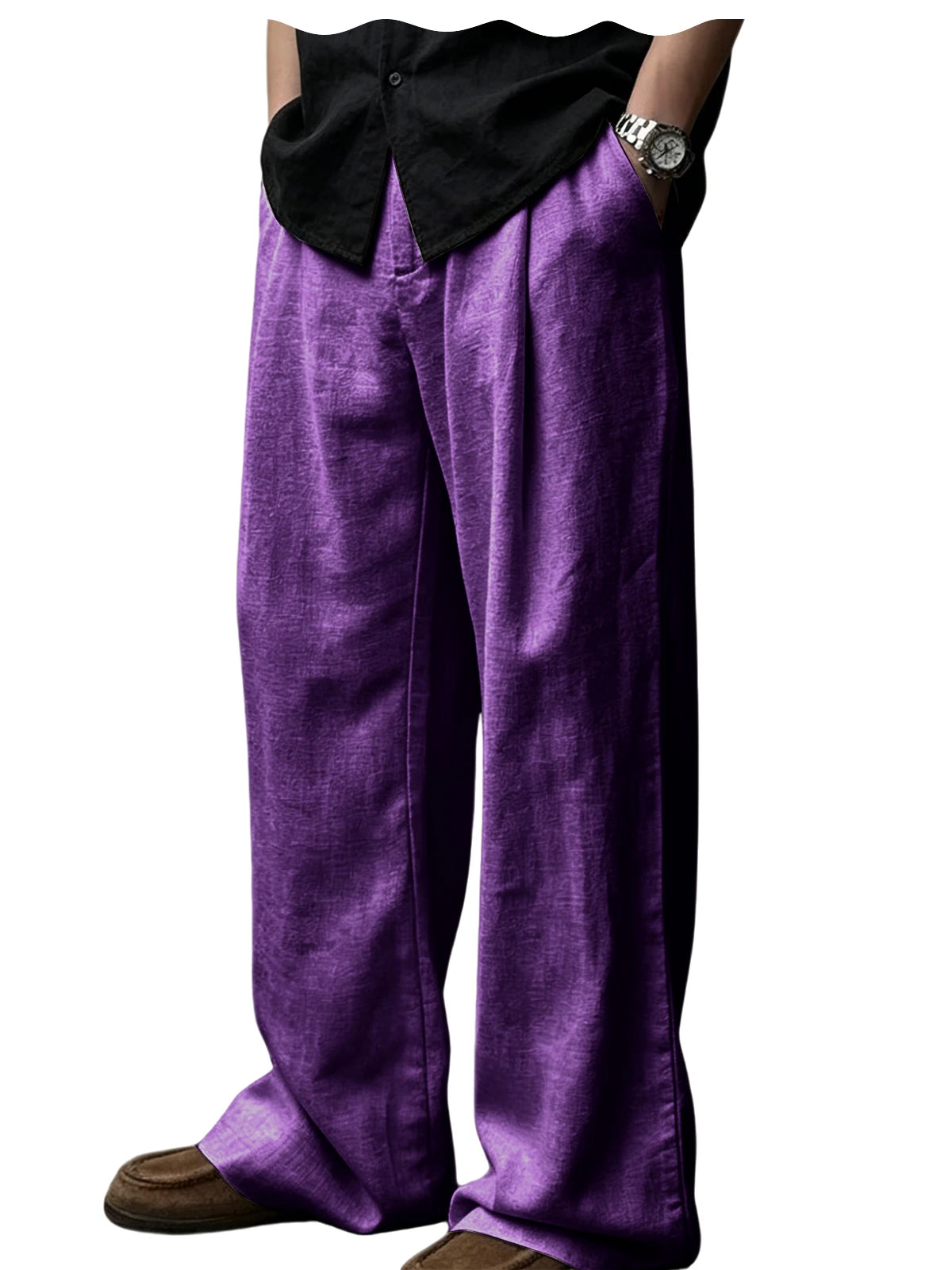 Pantalon en lin coupe ample – CLEVI Paris