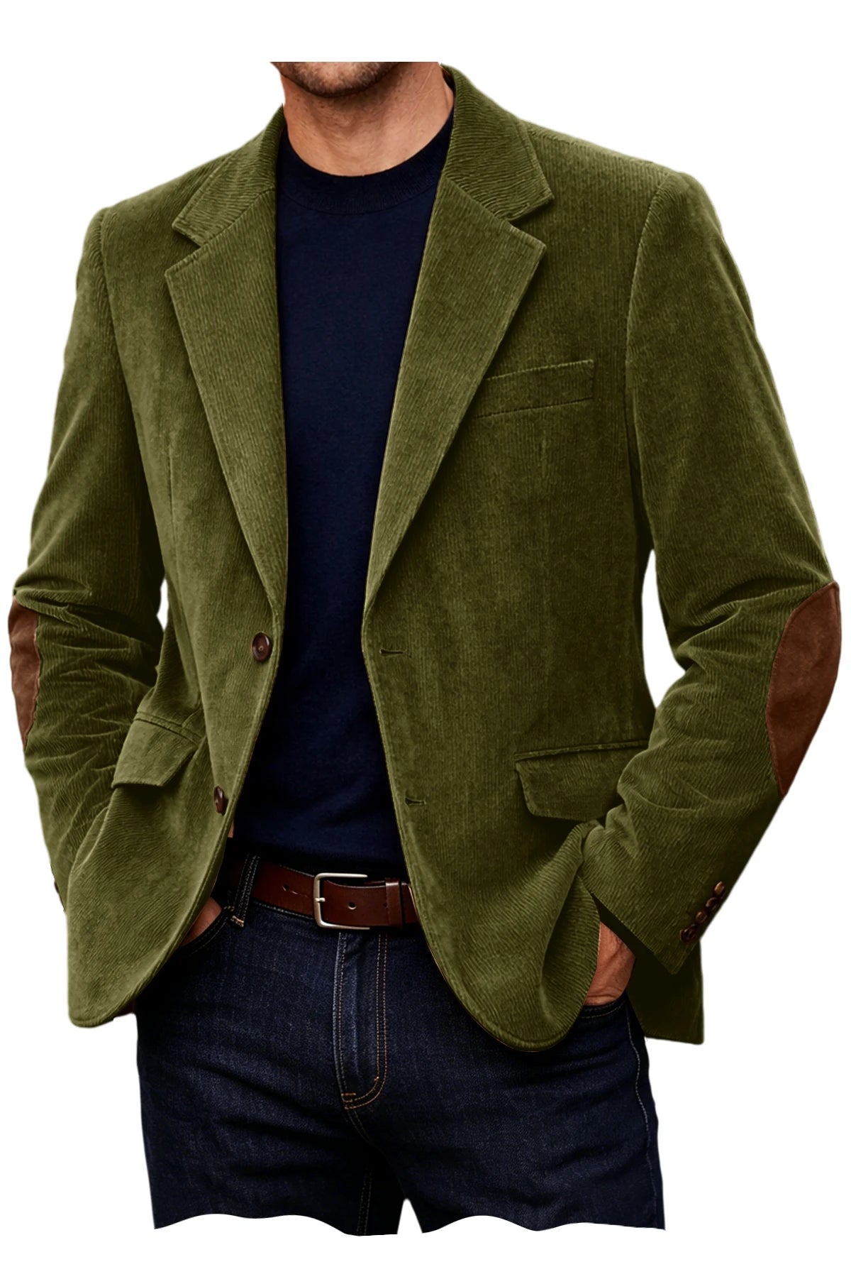 Blazer homme en velours côtelé à coudières – CLEVI Paris