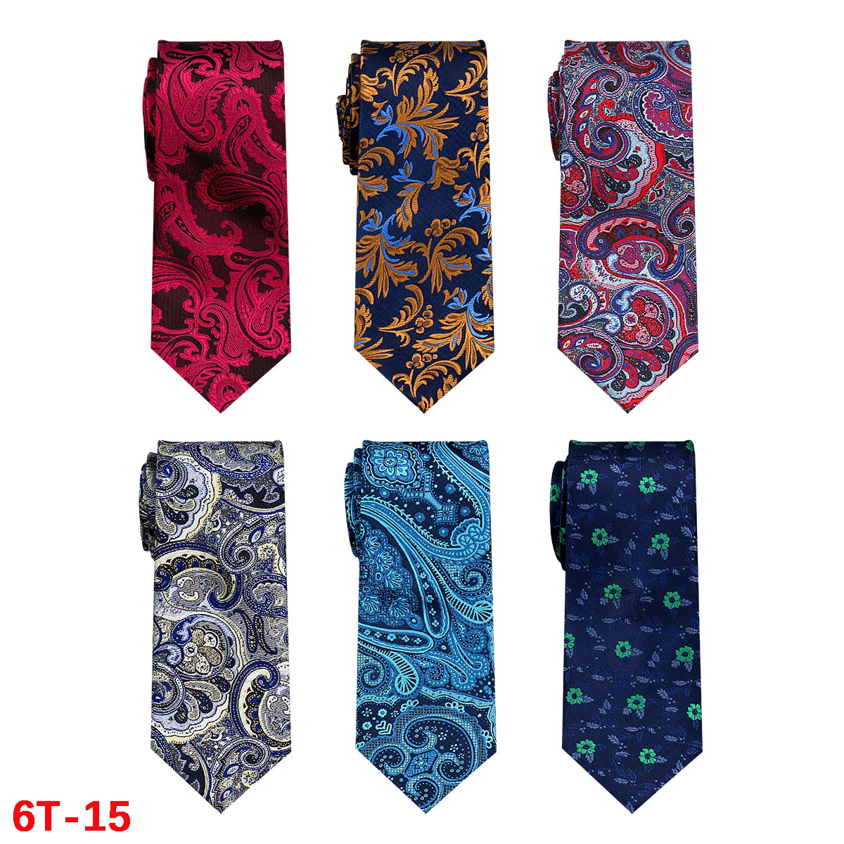 Lot de 6 cravates homme jacquard – CLEVI Paris
