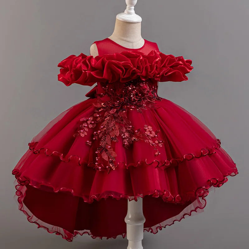 Robe fille à paillettes T1326 – CLEVI Paris