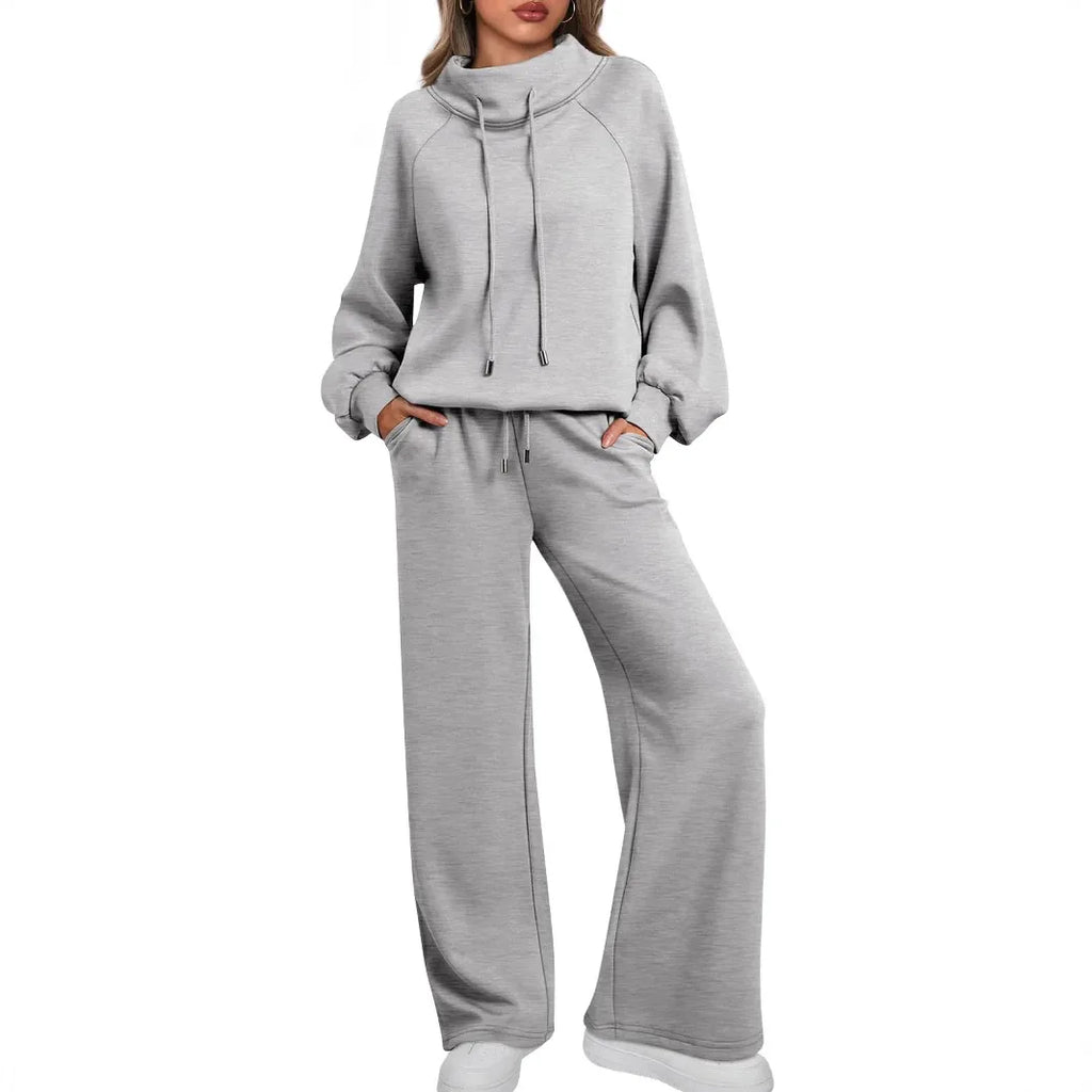 Ensemble femme col montant et pantalon large – CLEVI Paris