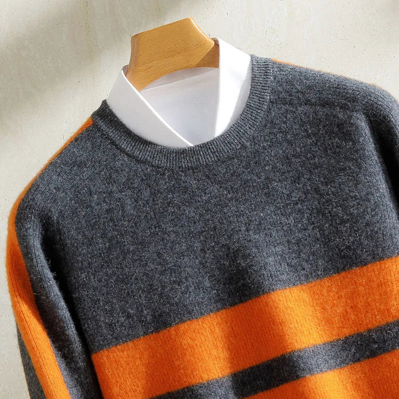 Ensemble homme en cachemire à bandes – CLEVI Paris