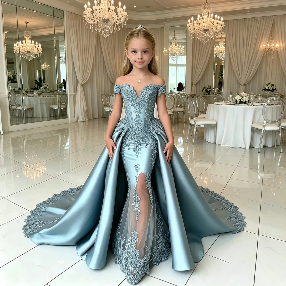 Robe cérémonie fille style princesse – CLEVI Paris