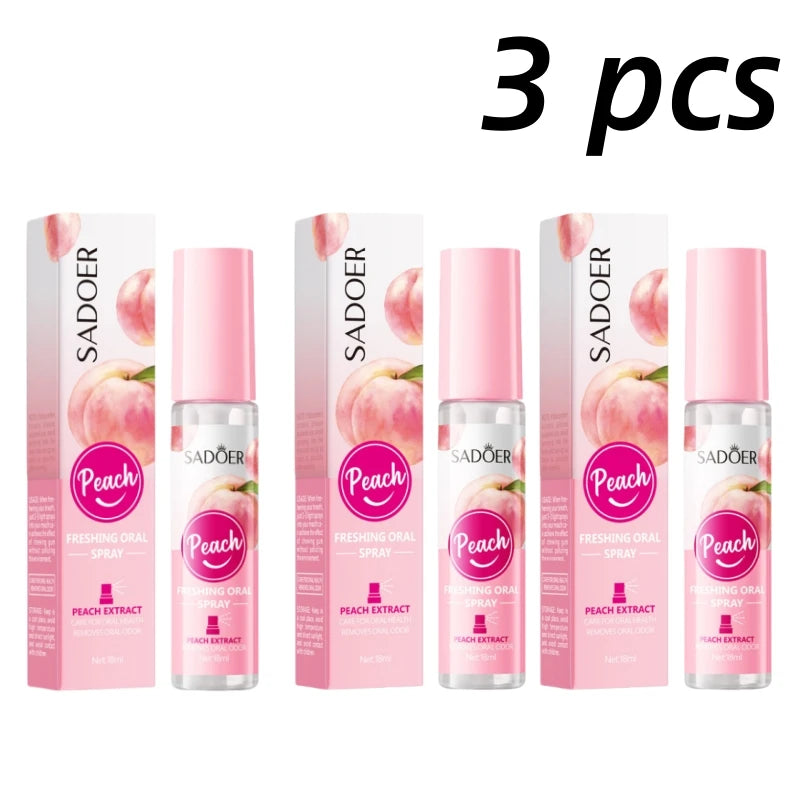 Spray Buccal Haleine Fraîche – Parfum Menthe ou Pêche, Anti-Mauvaise Haleine
