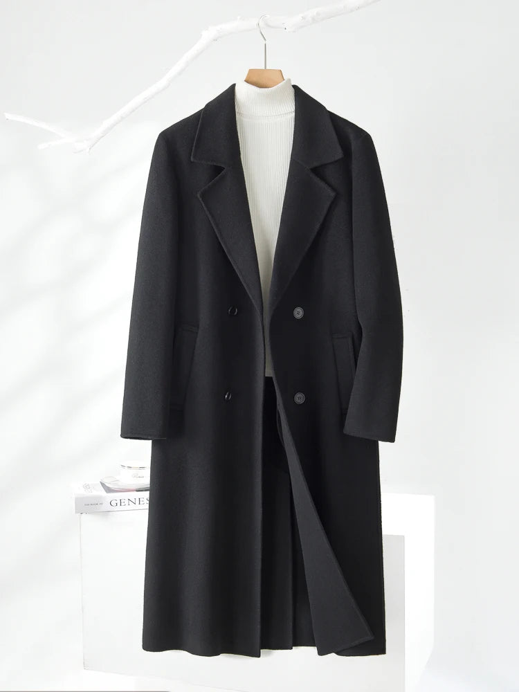 Manteau homme en laine à double boutonnage – CLEVI Paris