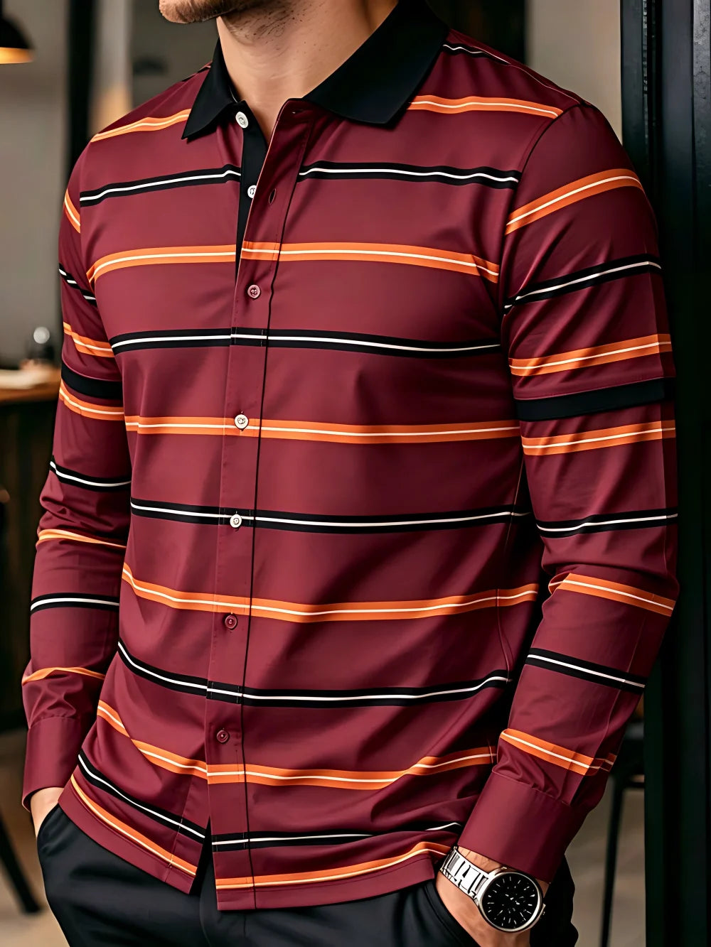 Chemise homme rayée classique – CLEVI Paris