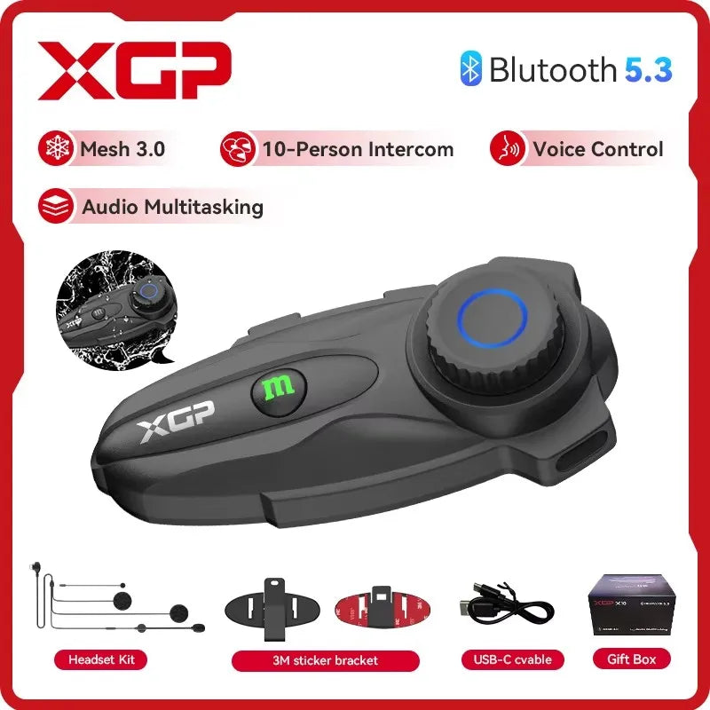 Intercom Moto XGP X10 Bluetooth 5.3 IP67 10 Riders – CLEVI Paris
