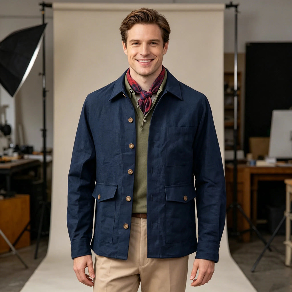 Veste Safari Homme Coton et Lin – CLEVI Paris