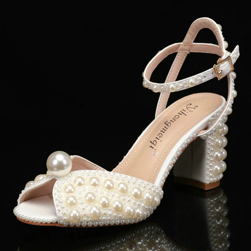 Escarpins à talons et perles pour femme – CLEVI Paris