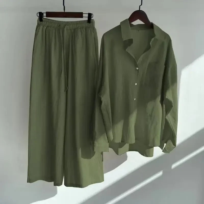 Ensemble 2 pièces femme en coton et lin – CLEVI Paris