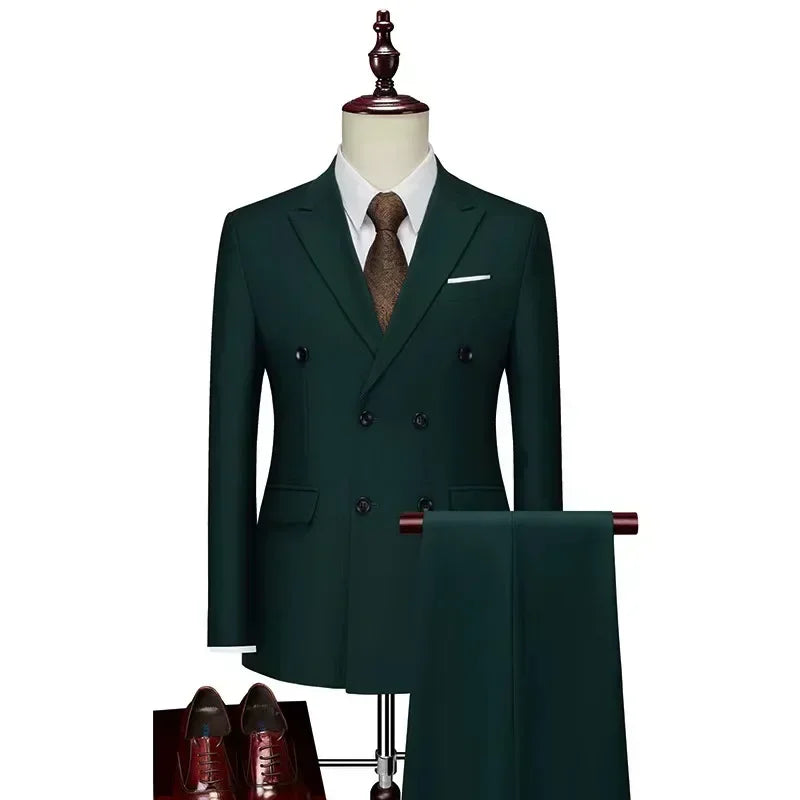 Costume Homme 2 Pièces Double Boutonnage Col Cranté Slim 17 Coloris Grande Taille Sur-Mesure – CLEVI Paris