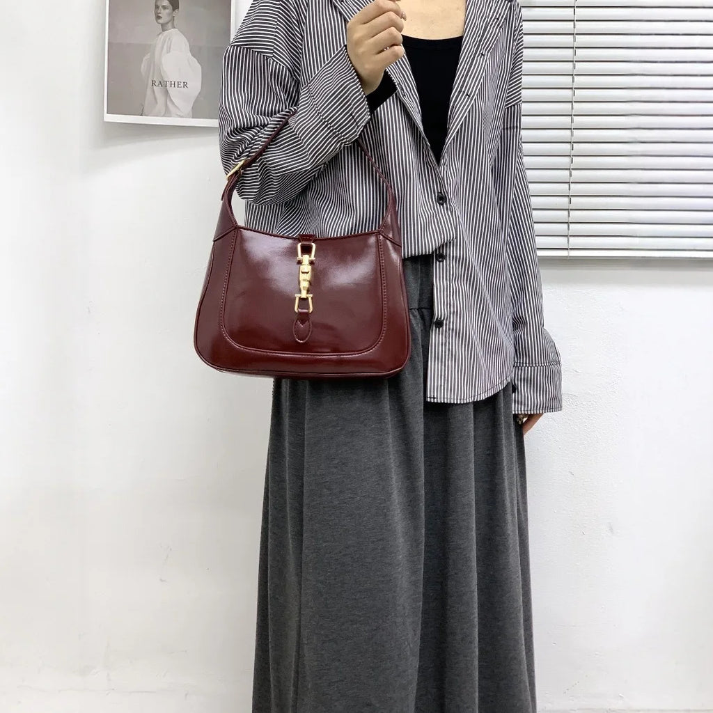 Sac Sous le Bras Femme Boucle Cadenas Chaîne Street Style – CLEVI Paris