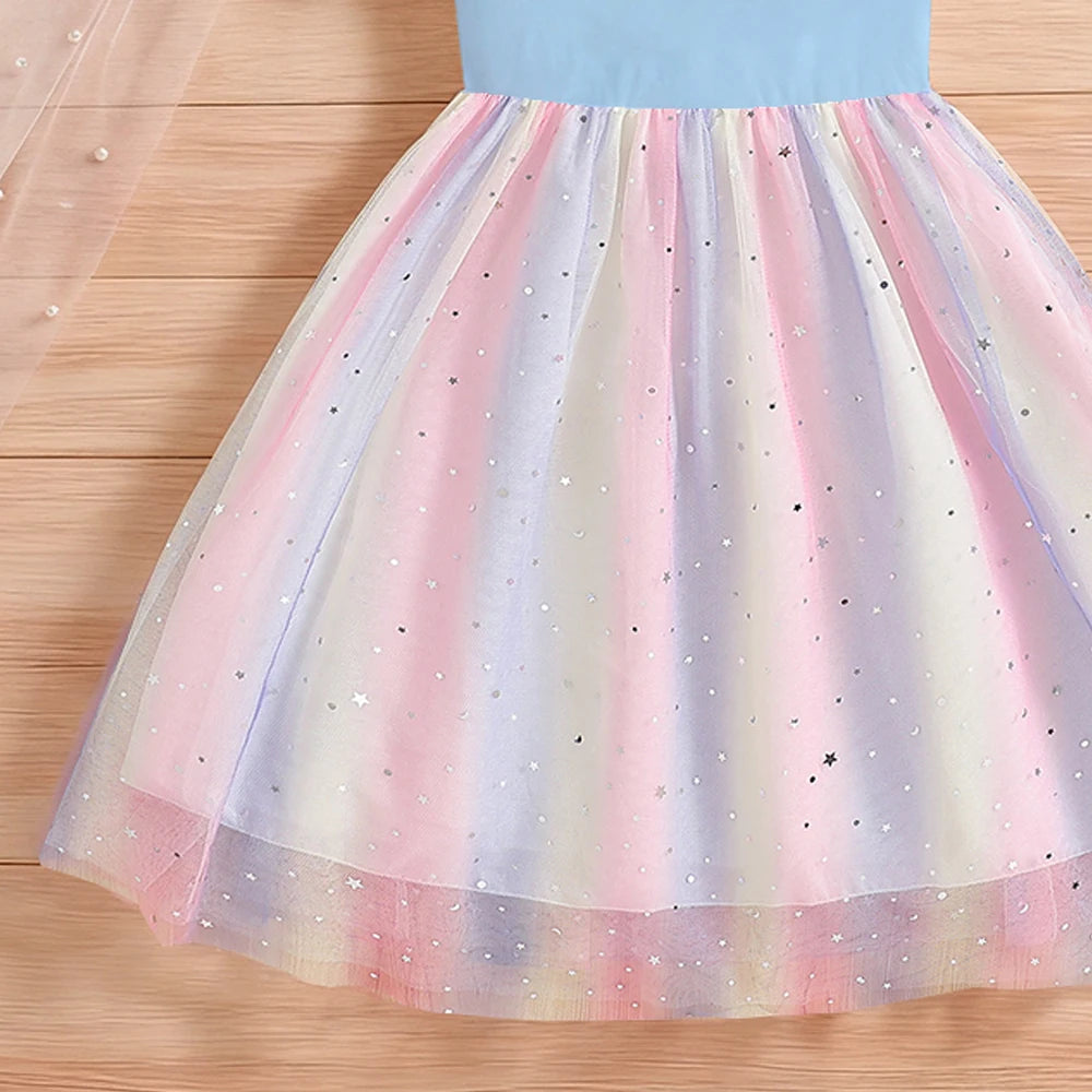 Robe fille en coton à manches courtes – CLEVI Paris