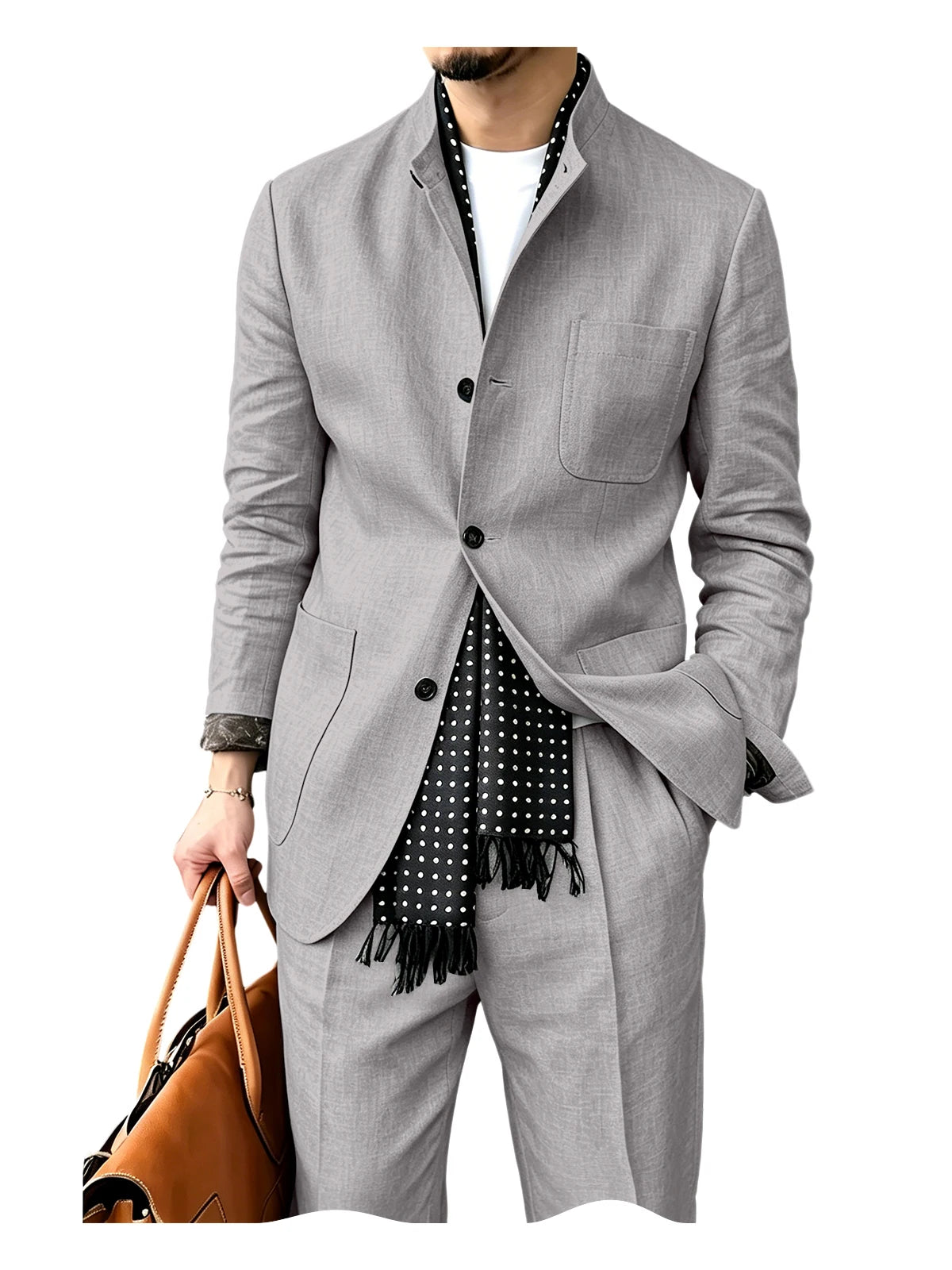 Costume homme 2 pièces en lin, veste et pantalon – CLEVI Paris