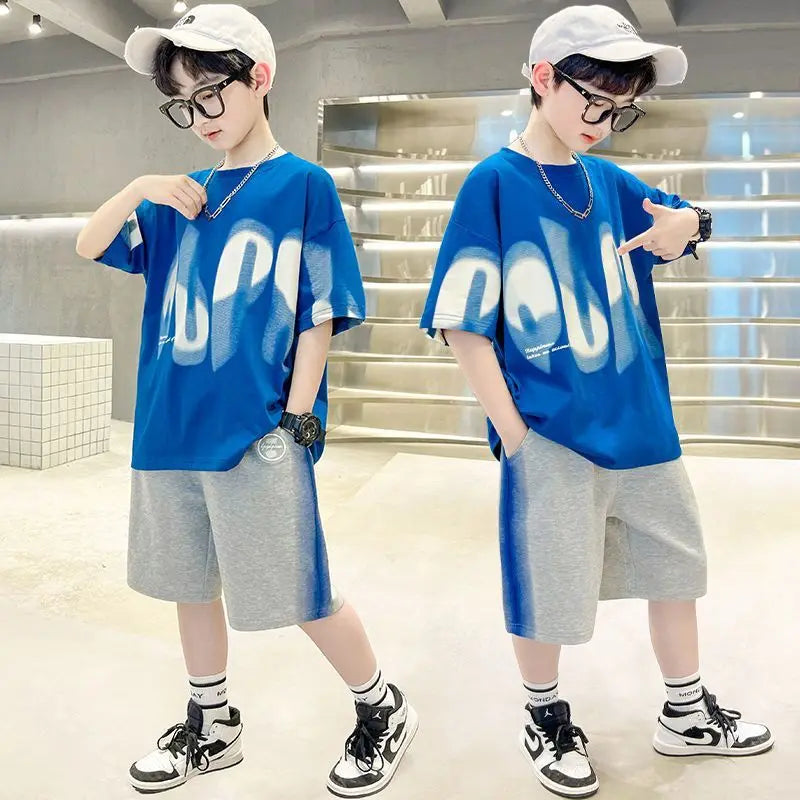 Ensemble garçon streetwear T-shirt et short – CLEVI Paris