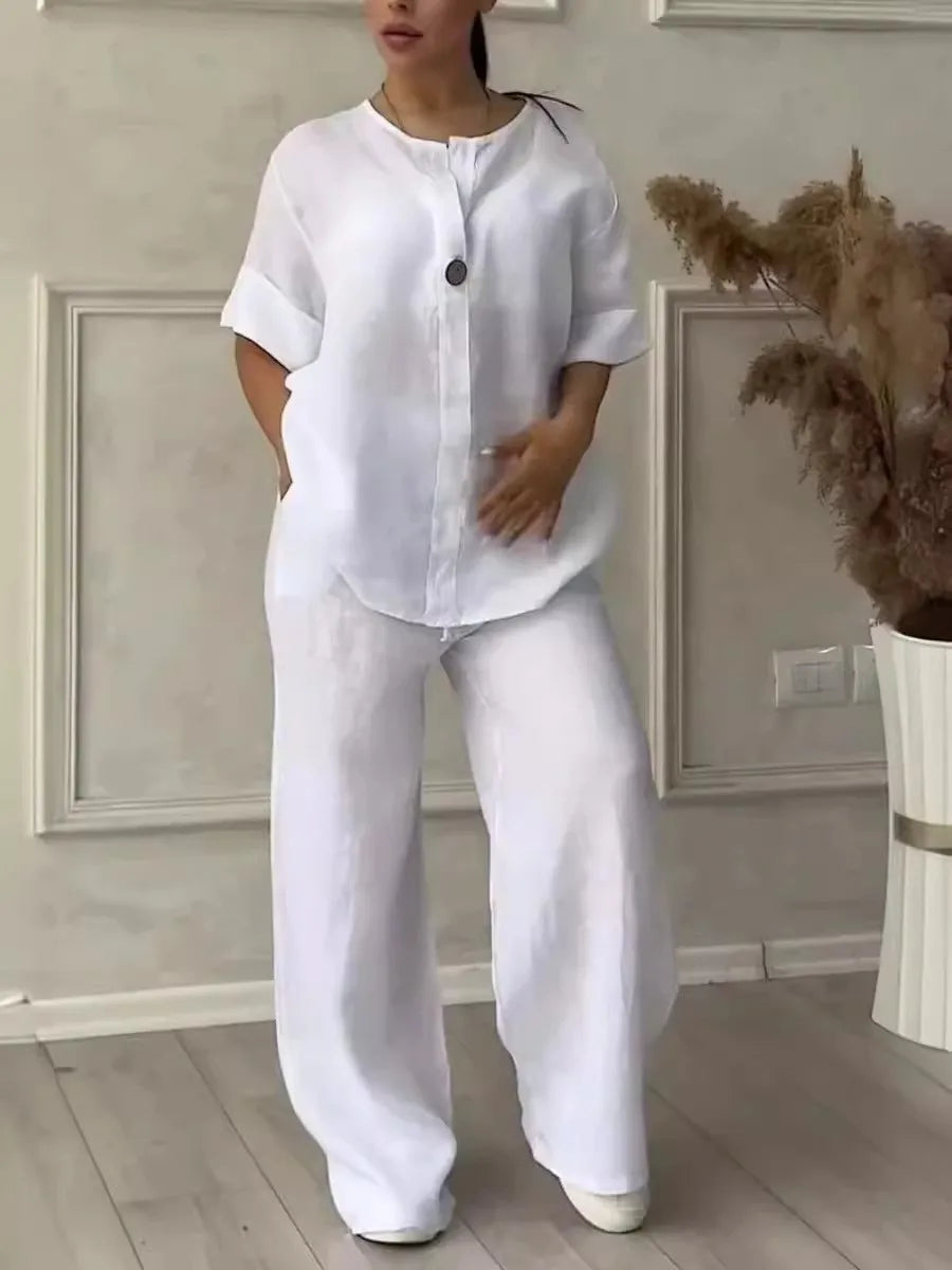 Ensemble femme ample haut et pantalon large – CLEVI Paris