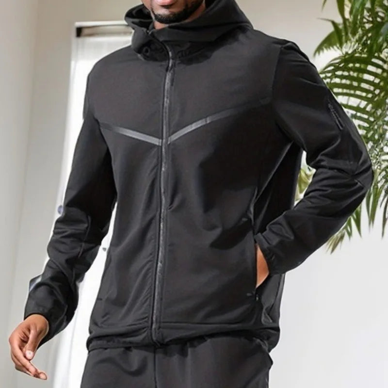 Veste de Sport Homme à Capuche Zippée – Coupe Régulière Casual – 4 Coloris, S à 2XL – CLEVI Paris