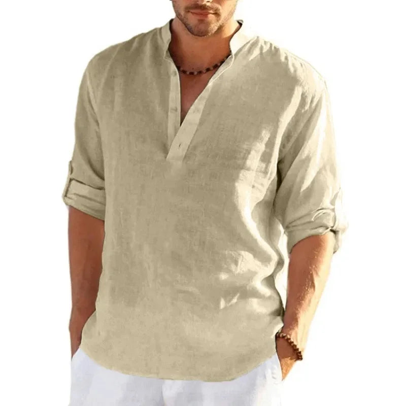 T-shirt homme en coton à manches longues – CLEVI Paris