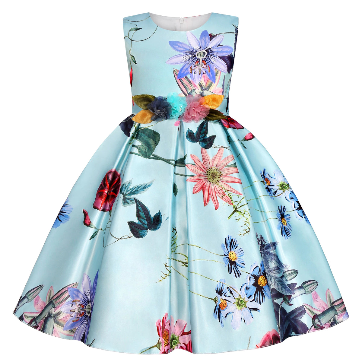 Robe cérémonie fille à motifs floraux – CLEVI Paris