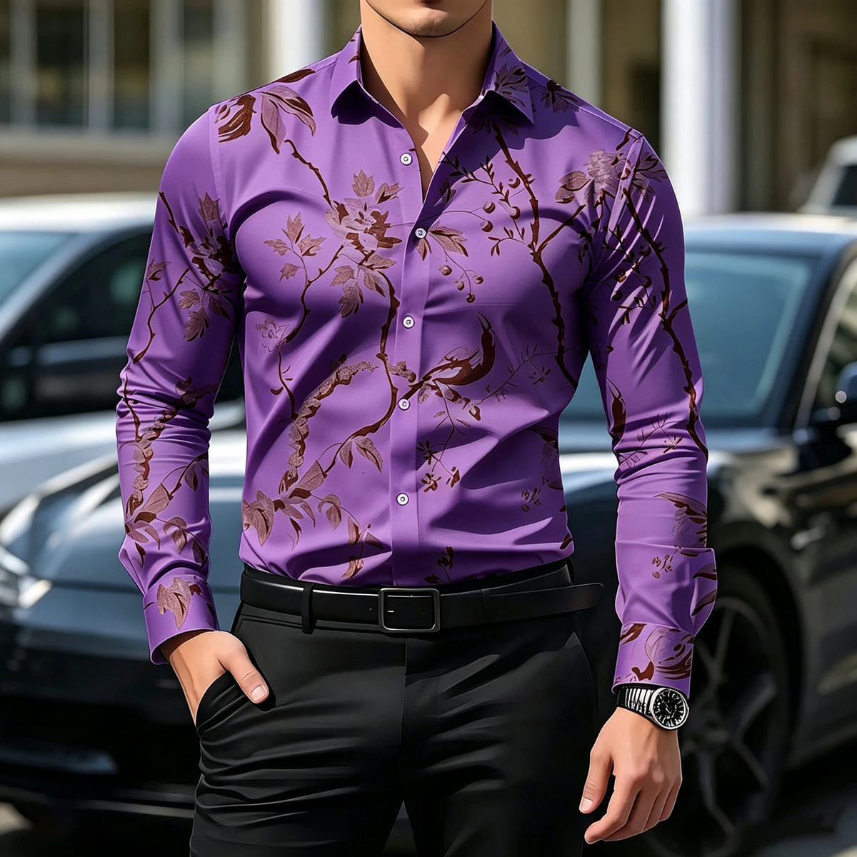 Chemise homme extensible manches longues – CLEVI Paris