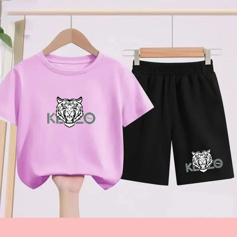Ensemble enfant imprimé à col rond – CLEVI Paris
