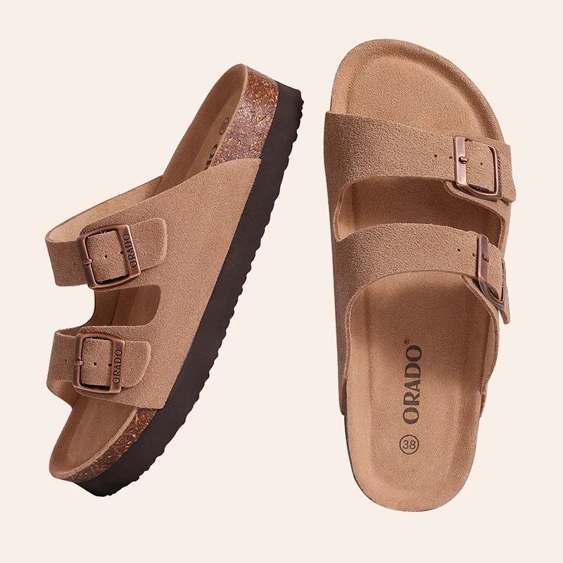 Sandales femme Evshine à double boucle – CLEVI Paris