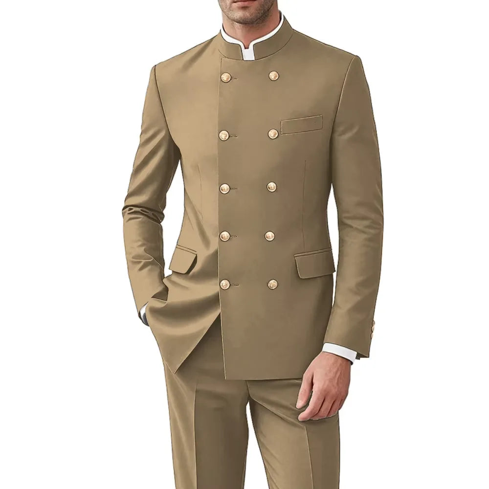 Costume Col Mandarin Homme Croisé – CLEVI Paris