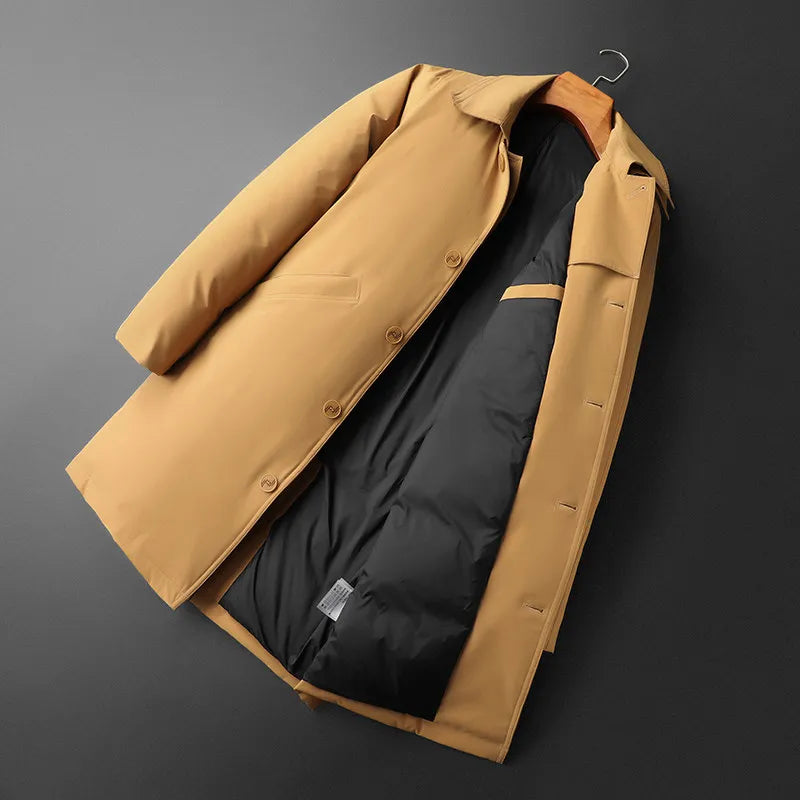 Manteau mi-long homme en duvet à boutons – CLEVI Paris