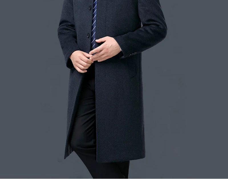 Manteau homme en cachemire à col rabattu – CLEVI Paris