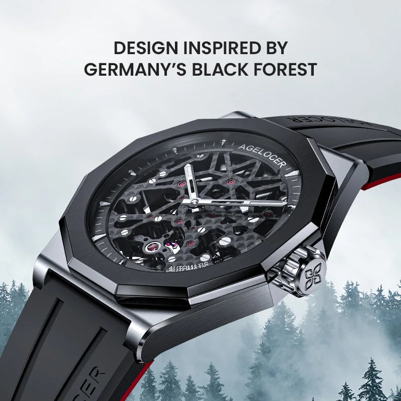 Montre Homme Automatique Squelette Schwarzwald Perlage Rubis Agelocer Cal.A4910 Prix German Design – CLEVI Paris