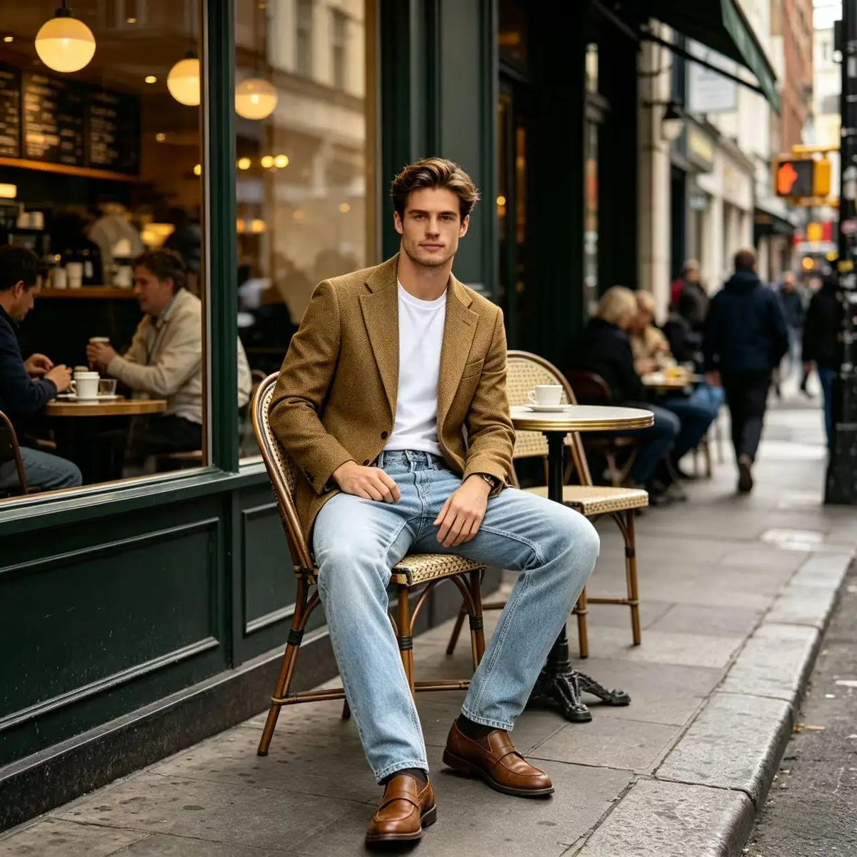 Blazer homme en tweed à chevrons – CLEVI Paris