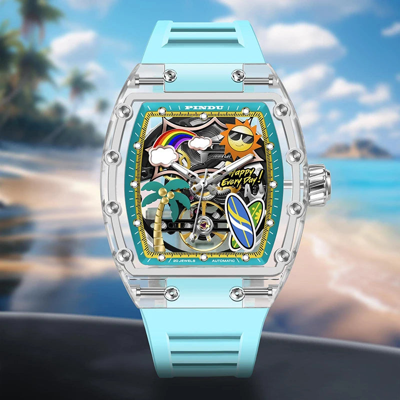 Montre Mécanique Transparente PINDU Homme – CLEVI Paris