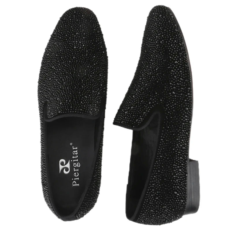 Mocassins Suède Homme Strass Slip-On – CLEVI Paris